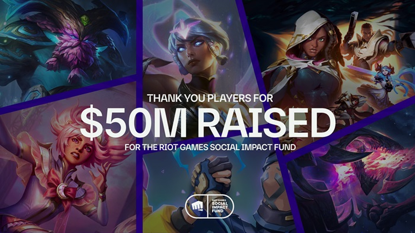 El Riot Games Social Impact Fund supera los 50 millones de dólares recaudados desde 2019