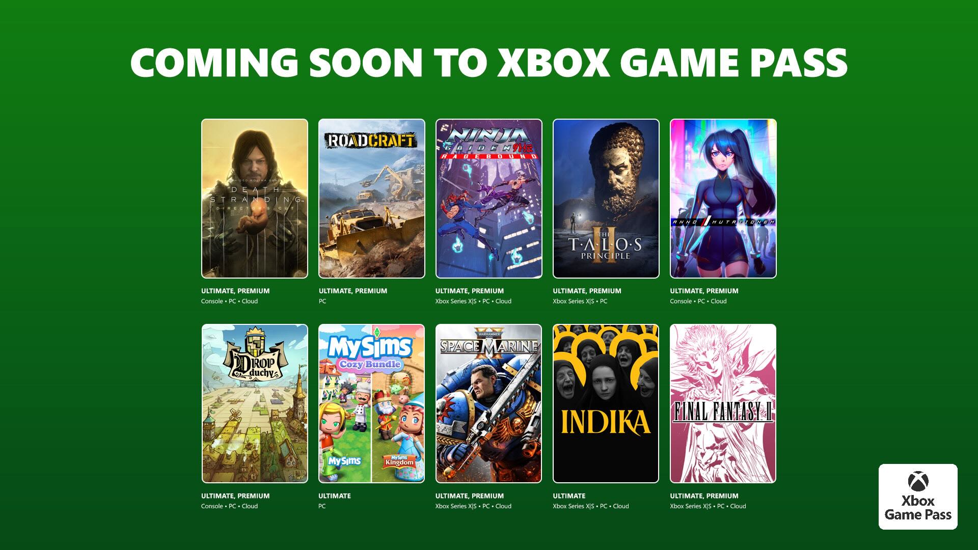 Death Stranding, Space Marine II, Ninja Gaiden Ragebound destacan en la segunda oleada de enero a Xbox Game Pass