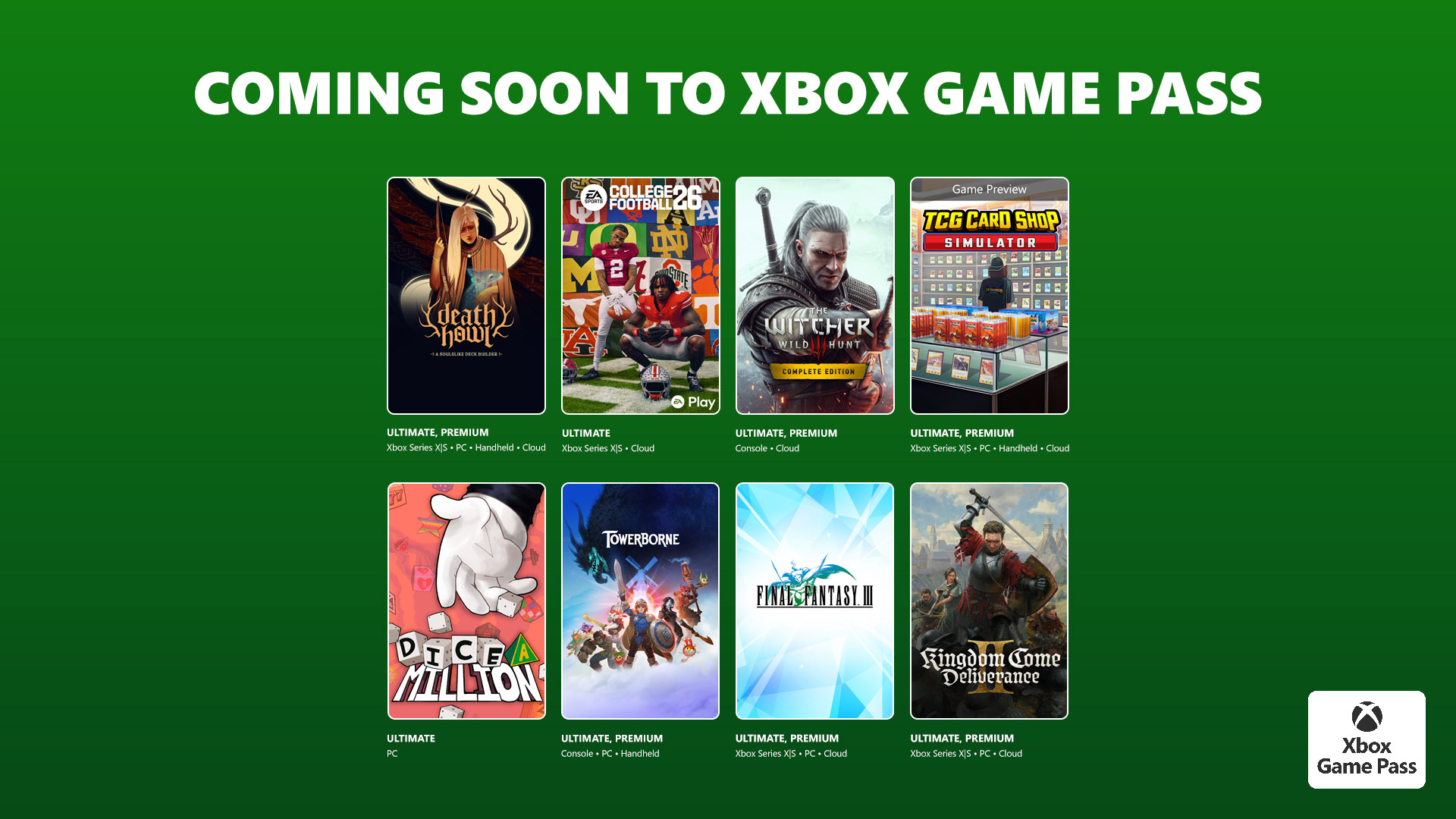 Kingdom Come II, The Witcher 3, Towerborne… calidad narrative pura llega a Xbox Game Pass