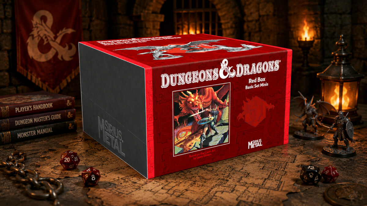 Sirius Dice presenta las miniaturas de D&D Red Box Basic Set, una colección inspirada en la icónica portada de 1983