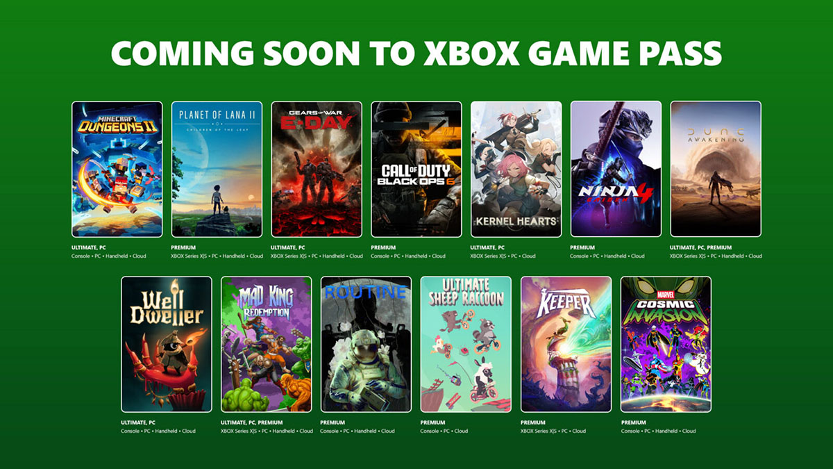 Gears of War: E-Day y Minecraft Dungeons II, entre las novedades de la siguiente oleada de Xbox Game Pass de septiembre