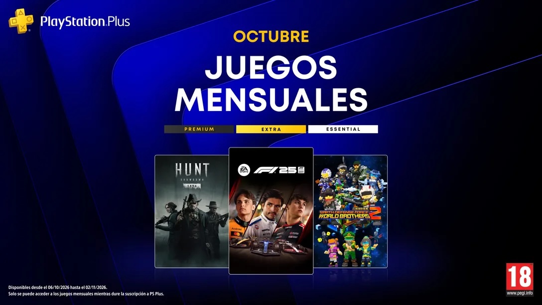 F1 25 y Hunt: Showdown 1896 destacan entre los juegos de octubre en PlayStation Plus